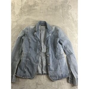 DKNY Jeans Women's Size 6 Denim Blazer Jacket Light Wash Button Front
